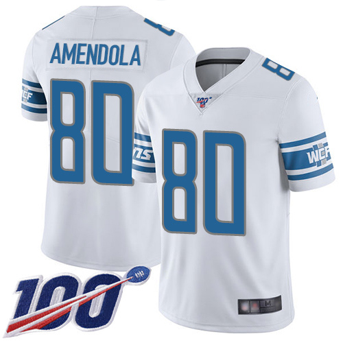 Detroit Lions Limited White Men Danny Amendola Road Jersey NFL Football #80 100th Season Vapor Untouchable->detroit lions->NFL Jersey